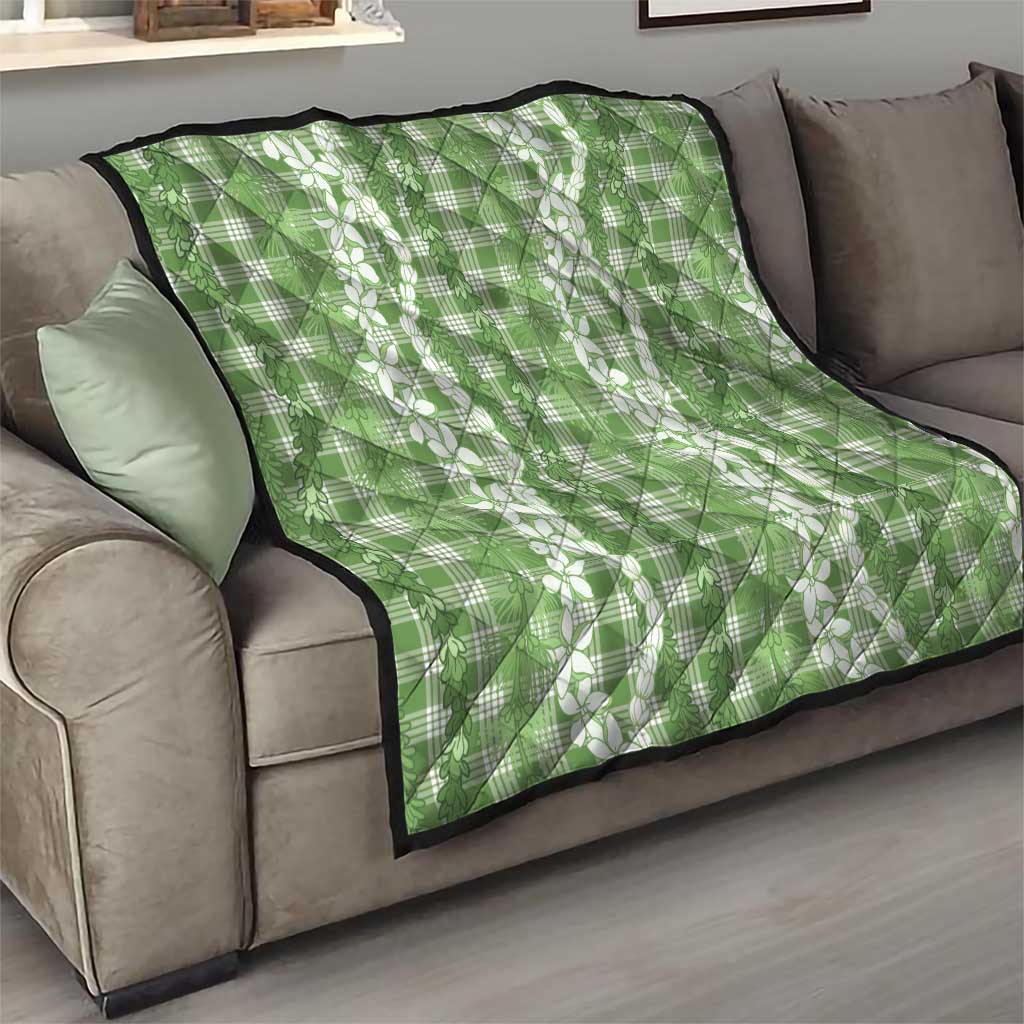Hawaiian Ohia Lehua Lei Quilt Plaid Palaka Omaomao Pattern - Polynesian Pride