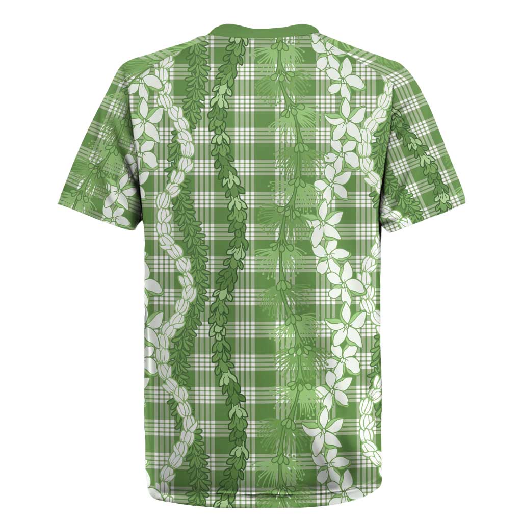 Hawaiian Ohia Lehua Lei Rugby Jersey Plaid Palaka Omaomao Pattern - Polynesian Pride