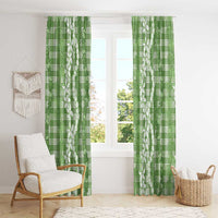 Hawaiian Ohia Lehua Lei Window Curtain Plaid Palaka Omaomao Pattern - Polynesian Pride
