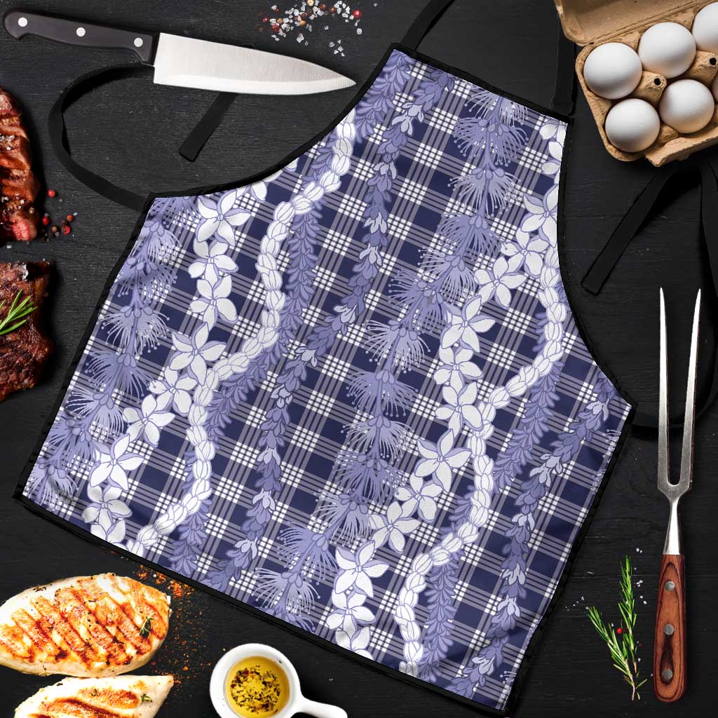 Hawaiian Ohia Lehua Lei Apron Plaid Palaka Uliuli hohonu Pattern - Polynesian Pride