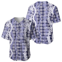 Hawaiian Ohia Lehua Lei Baseball Jersey Plaid Palaka Uliuli hohonu Pattern - Polynesian Pride