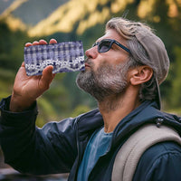 Hawaiian Ohia Lehua Lei 4 in 1 Can Cooler Tumbler Plaid Palaka Uliuli hohonu Pattern - Polynesian Pride