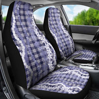 Hawaiian Ohia Lehua Lei Car Seat Cover Plaid Palaka Uliuli hohonu Pattern - Polynesian Pride