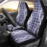 Hawaiian Ohia Lehua Lei Car Seat Cover Plaid Palaka Uliuli hohonu Pattern - Polynesian Pride
