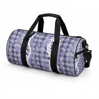 Hawaiian Ohia Lehua Lei Duffle Bag Plaid Palaka Uliuli hohonu Pattern LT9 - Polynesian Pride