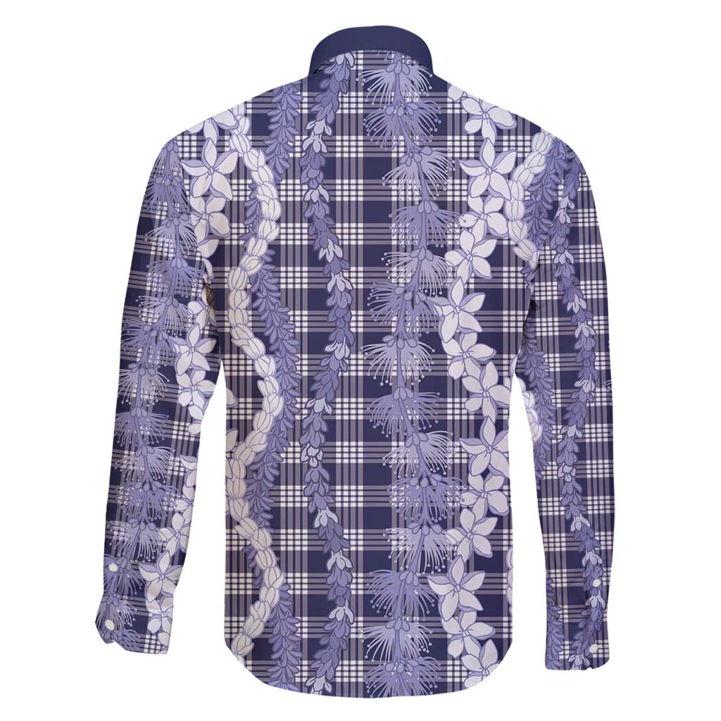 Hawaiian Ohia Lehua Lei Family Matching Off Shoulder Maxi Dress and Hawaiian Shirt Plaid Palaka Uliuli hohonu Pattern - Polynesian Pride