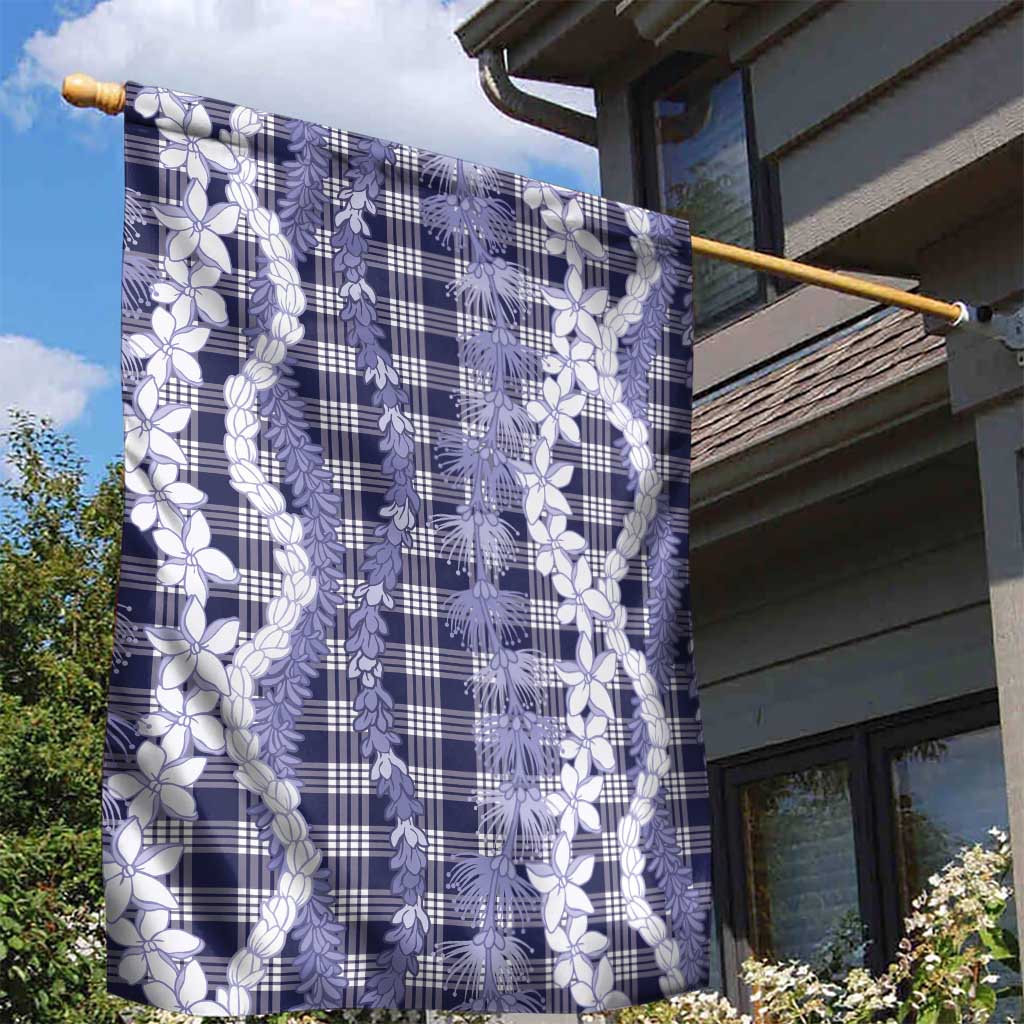 Hawaiian Ohia Lehua Lei Garden Flag Plaid Palaka Uliuli hohonu Pattern - Polynesian Pride