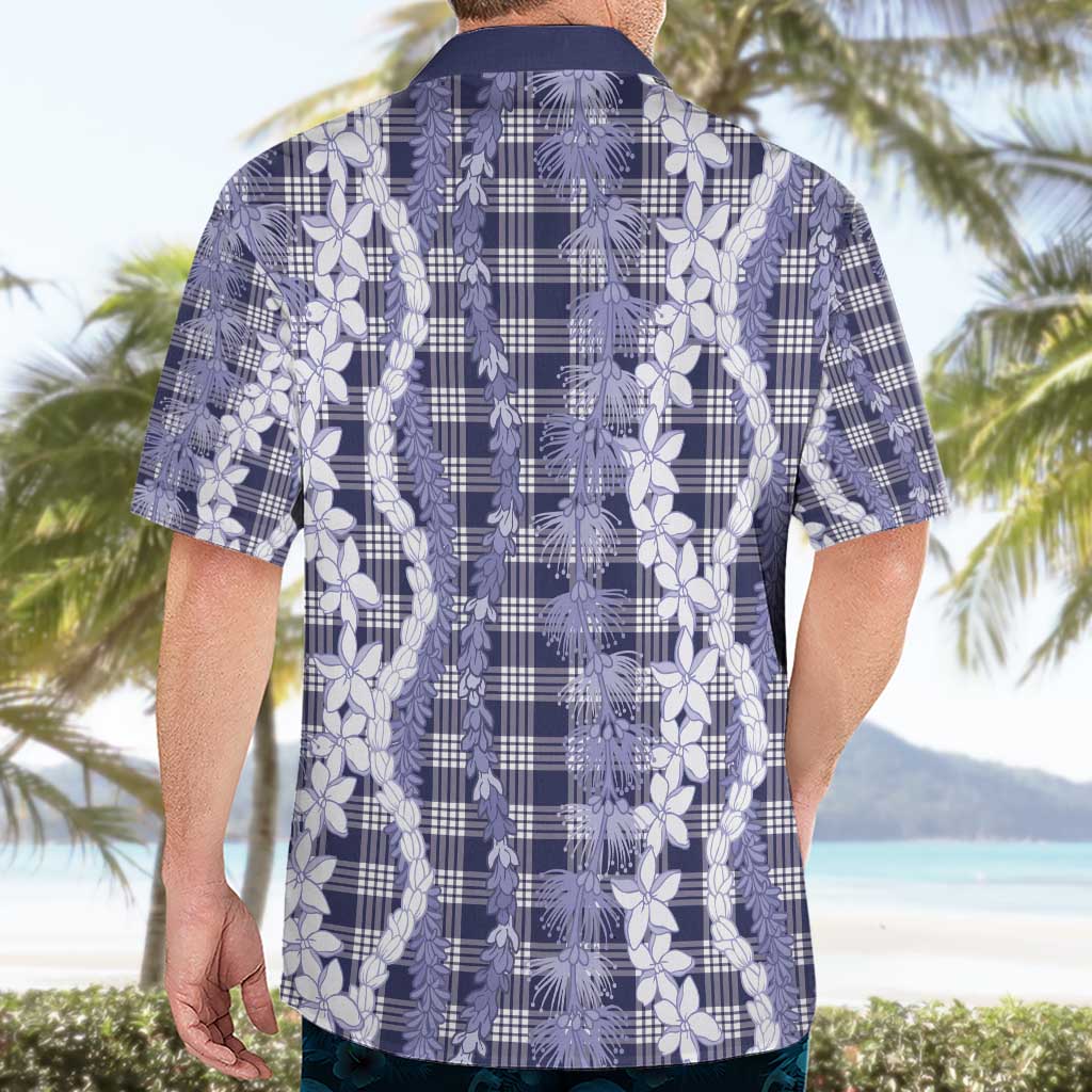 Hawaiian Ohia Lehua Lei Hawaiian Shirt Plaid Palaka Uliuli hohonu Pattern - Polynesian Pride