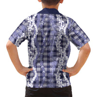 Hawaiian Ohia Lehua Lei Kid Hawaiian Shirt Plaid Palaka Uliuli hohonu Pattern - Polynesian Pride