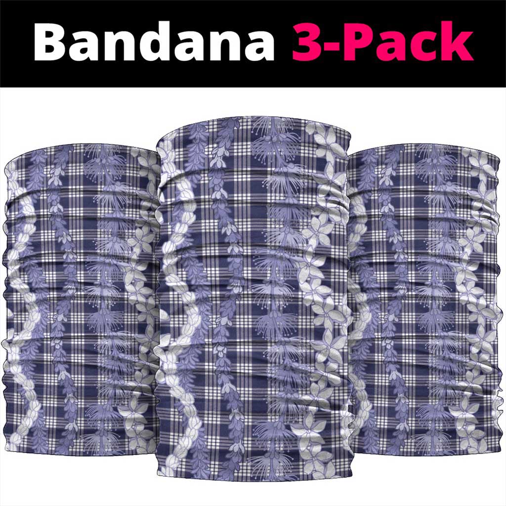 Hawaiian Ohia Lehua Lei Neck Gaiter Plaid Palaka Uliuli hohonu Pattern - Polynesian Pride