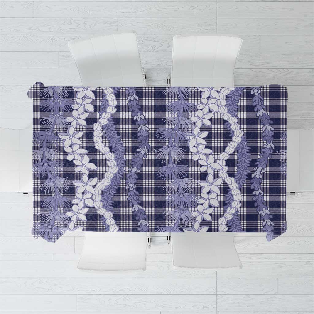 Hawaiian Ohia Lehua Lei Tablecloth Plaid Palaka Uliuli hohonu Pattern - Polynesian Pride