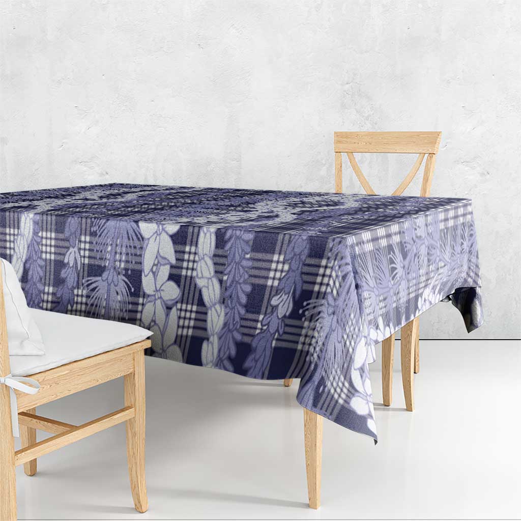 Hawaiian Ohia Lehua Lei Tablecloth Plaid Palaka Uliuli hohonu Pattern - Polynesian Pride