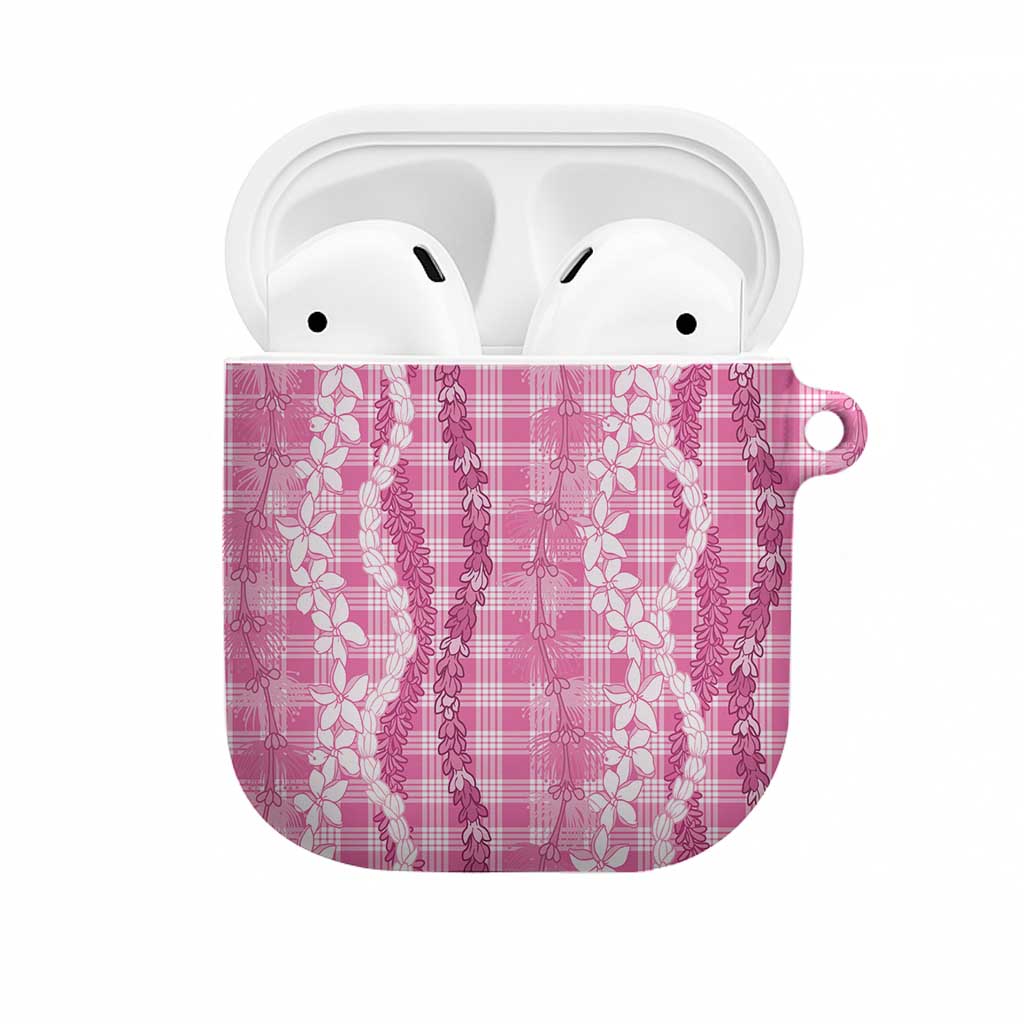 Hawaiian Ohia Lehua Lei AirPods Case Plaid Palaka Akala Pattern - Polynesian Pride