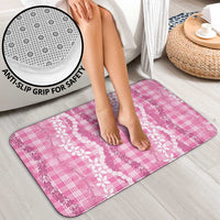 Hawaiian Ohia Lehua Lei Bathroom Set Plaid Palaka Akala Pattern - Polynesian Pride