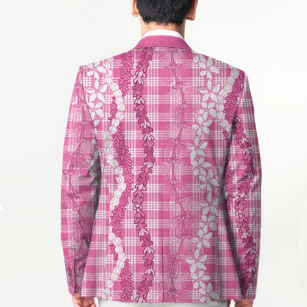 Hawaiian Ohia Lehua Lei Blazer Plaid Palaka Akala Pattern - Polynesian Pride