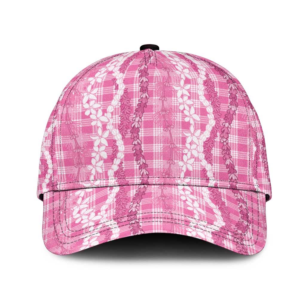 Hawaiian Ohia Lehua Lei Classic Cap Plaid Palaka Akala Pattern - Polynesian Pride