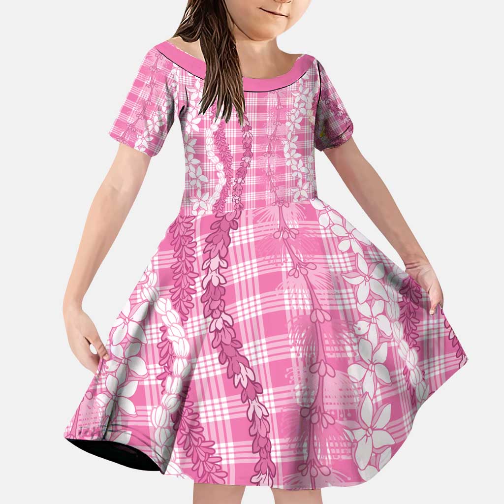 Hawaiian Ohia Lehua Lei Family Matching Puletasi and Hawaiian Shirt Plaid Palaka Akala Pattern - Polynesian Pride