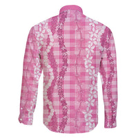 Hawaiian Ohia Lehua Lei Family Matching Puletasi and Hawaiian Shirt Plaid Palaka Akala Pattern - Polynesian Pride