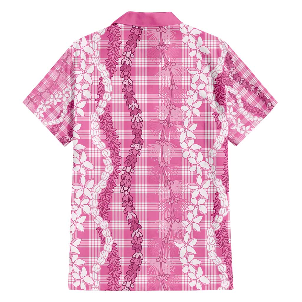 Hawaiian Ohia Lehua Lei Family Matching Summer Maxi Dress and Hawaiian Shirt Plaid Palaka Akala Pattern - Polynesian Pride