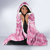 Hawaiian Ohia Lehua Lei Hooded Blanket Plaid Palaka Akala Pattern - Polynesian Pride