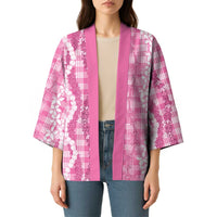 Hawaiian Ohia Lehua Lei Kimono Plaid Palaka Akala Pattern - Polynesian Pride