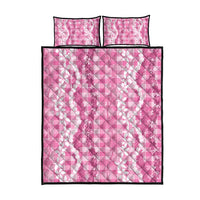 Hawaiian Ohia Lehua Lei Quilt Bed Set Plaid Palaka Akala Pattern - Polynesian Pride