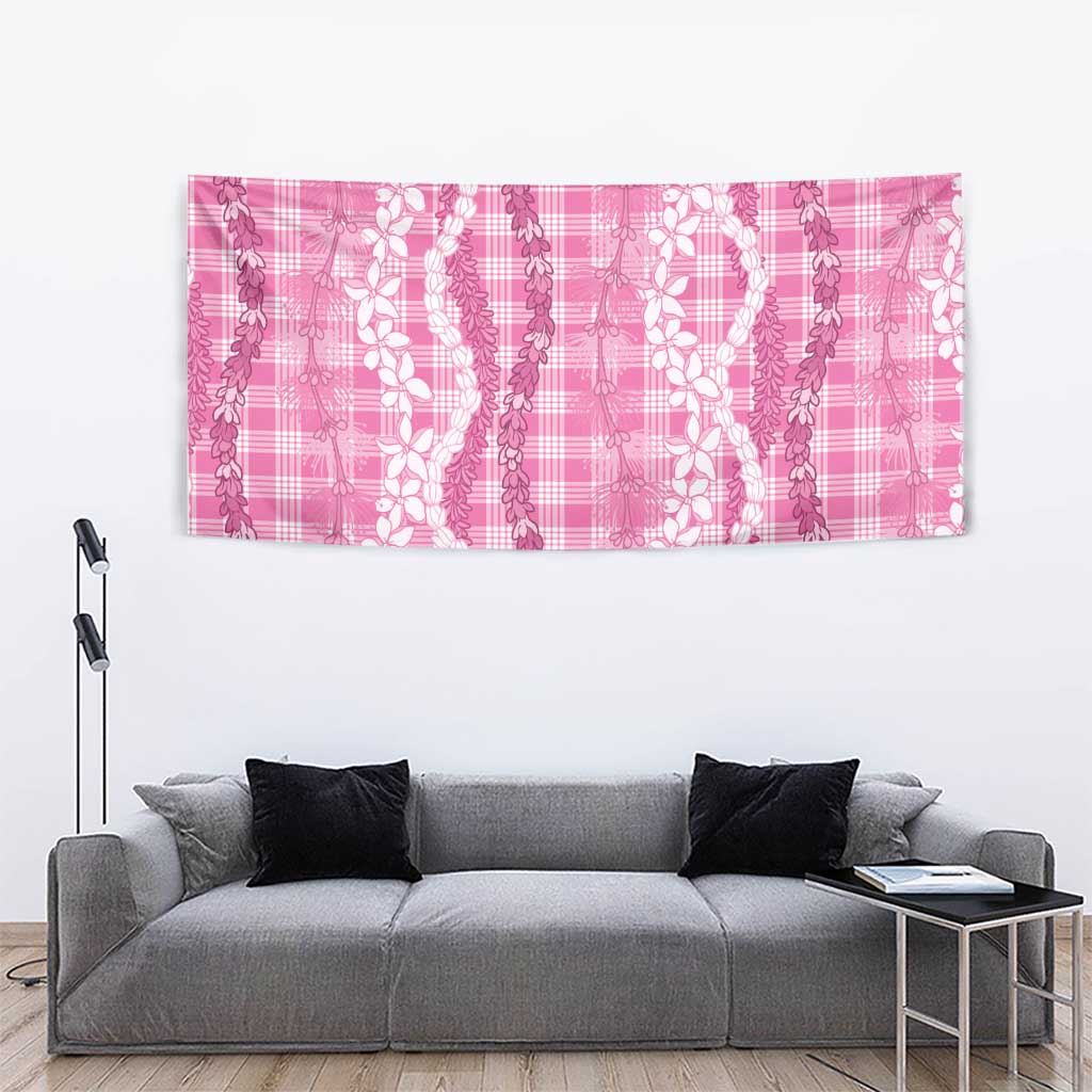 Hawaiian Ohia Lehua Lei Tapestry Plaid Palaka Akala Pattern - Polynesian Pride