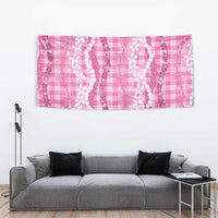 Hawaiian Ohia Lehua Lei Tapestry Plaid Palaka Akala Pattern - Polynesian Pride