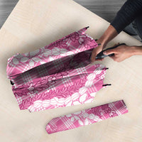 Hawaiian Ohia Lehua Lei Umbrella Plaid Palaka Akala Pattern - Polynesian Pride