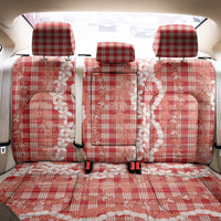 Hawaiian Ohia Lehua Lei Back Car Seat Cover Plaid Palaka Ulaula Pattern - Polynesian Pride