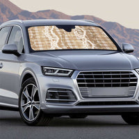 Hawaiian Ohia Lehua Lei Auto Sun Shade Plaid Palaka Kalaihaahaa Pattern - Polynesian Pride