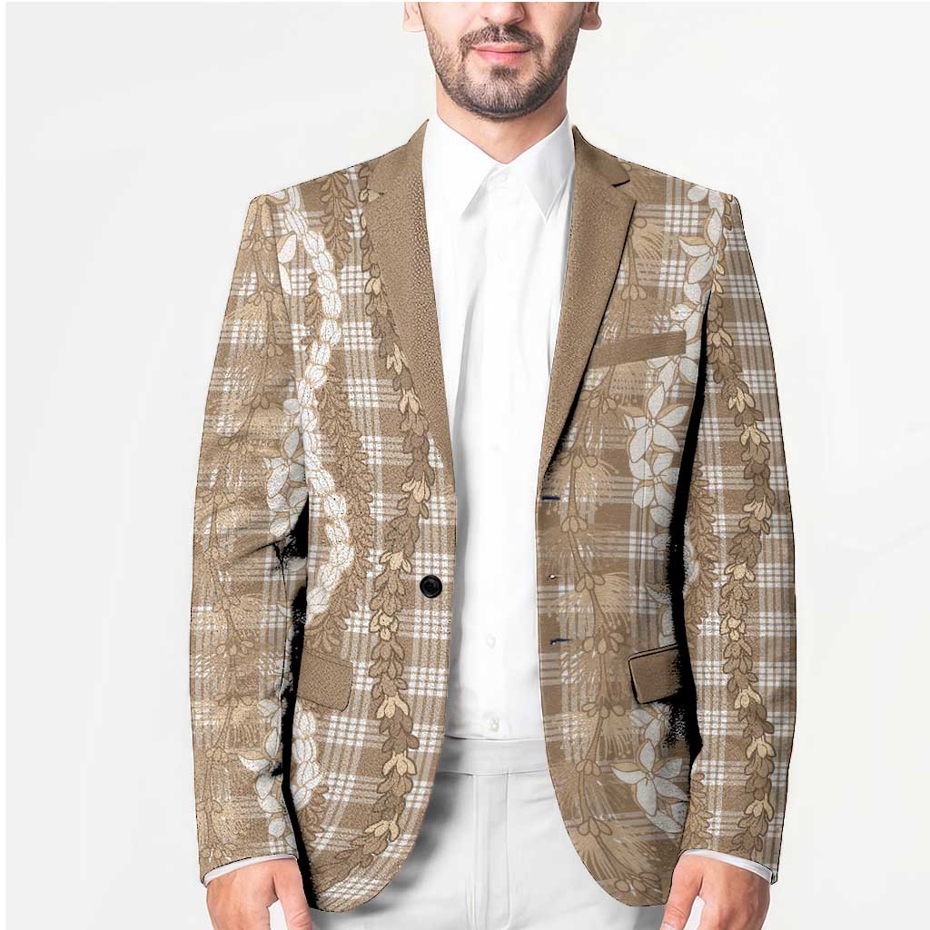 Hawaiian Ohia Lehua Lei Blazer Plaid Palaka Kalaihaahaa Pattern - Polynesian Pride