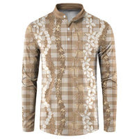 Hawaiian Ohia Lehua Lei Button Sweatshirt Plaid Palaka Kalaihaahaa Pattern - Polynesian Pride