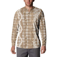 Hawaiian Ohia Lehua Lei Button Sweatshirt Plaid Palaka Kalaihaahaa Pattern - Polynesian Pride