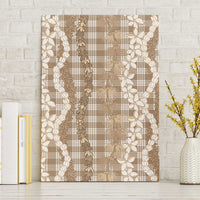 Hawaiian Ohia Lehua Lei Canvas Wall Art Plaid Palaka Kalaihaahaa Pattern - Polynesian Pride