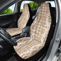 Hawaiian Ohia Lehua Lei Car Seat Cover Plaid Palaka Kalaihaahaa Pattern - Polynesian Pride
