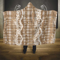 Hawaiian Ohia Lehua Lei Hooded Blanket Plaid Palaka Kalaihaahaa Pattern - Polynesian Pride