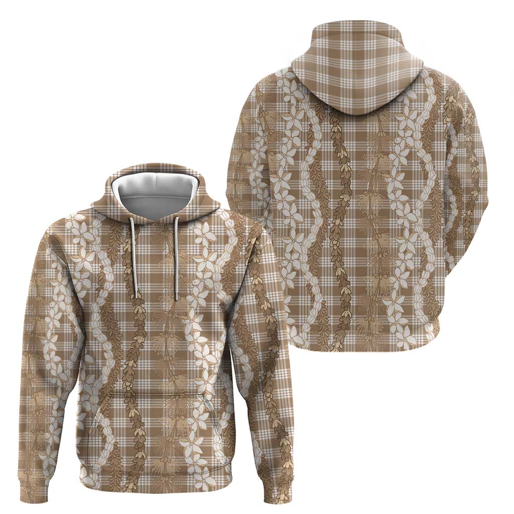 Hawaiian Ohia Lehua Lei Hoodie Plaid Palaka Kalaihaahaa Pattern - Polynesian Pride