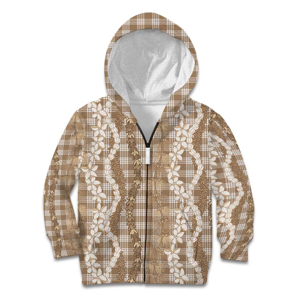 Hawaiian Ohia Lehua Lei Kid Hoodie Plaid Palaka Kalaihaahaa Pattern - Polynesian Pride