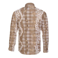 Hawaiian Ohia Lehua Lei Long Sleeve Button Shirt Plaid Palaka Kalaihaahaa Pattern - Polynesian Pride