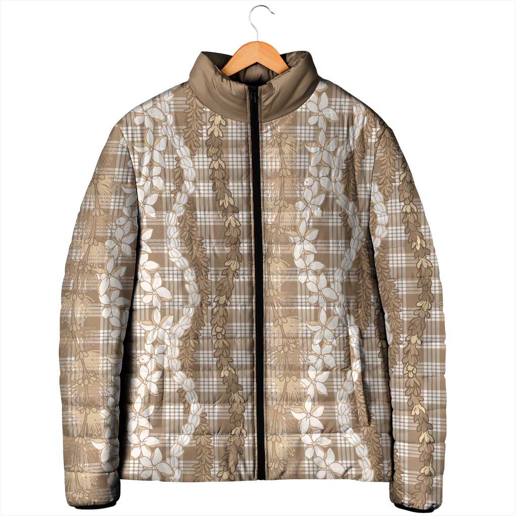 Hawaiian Ohia Lehua Lei Padded Jacket Plaid Palaka Kalaihaahaa Pattern - Polynesian Pride