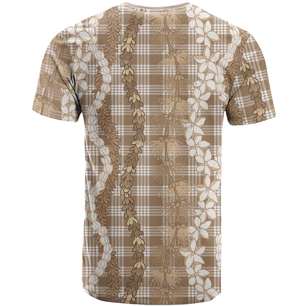 Hawaiian Ohia Lehua Lei T Shirt Plaid Palaka Kalaihaahaa Pattern - Polynesian Pride