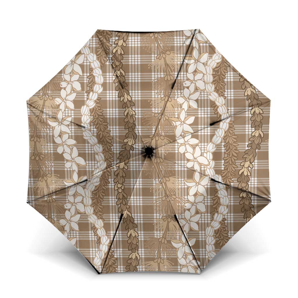 Hawaiian Ohia Lehua Lei Umbrella Plaid Palaka Kalaihaahaa Pattern - Polynesian Pride