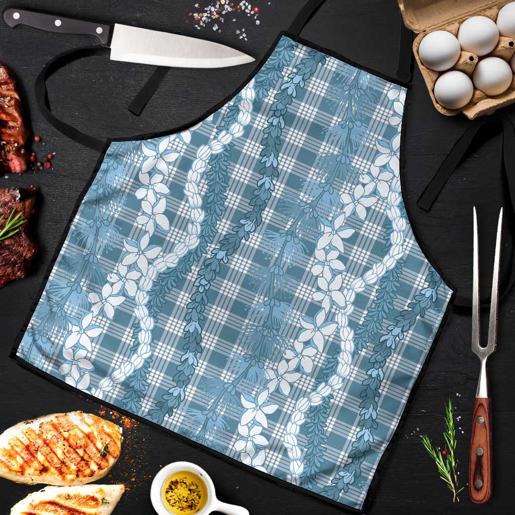 Hawaiian Ohia Lehua Lei Apron Plaid Palaka Uliuli Omaomao Pattern - Polynesian Pride