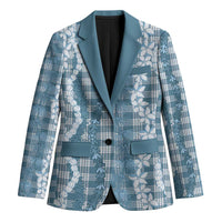 Hawaiian Ohia Lehua Lei Blazer Plaid Palaka Uliuli Omaomao Pattern - Polynesian Pride