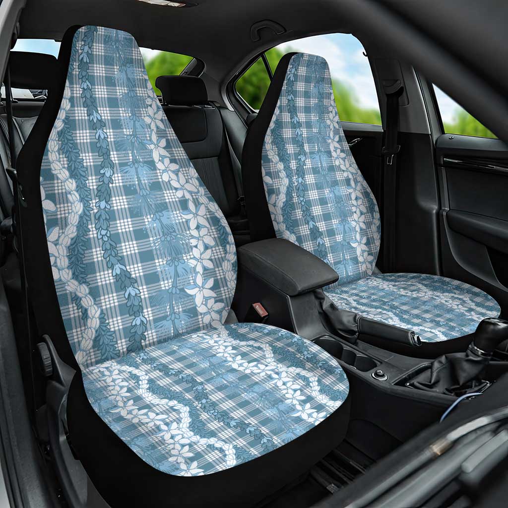 Hawaiian Ohia Lehua Lei Car Seat Cover Plaid Palaka Uliuli Omaomao Pattern - Polynesian Pride