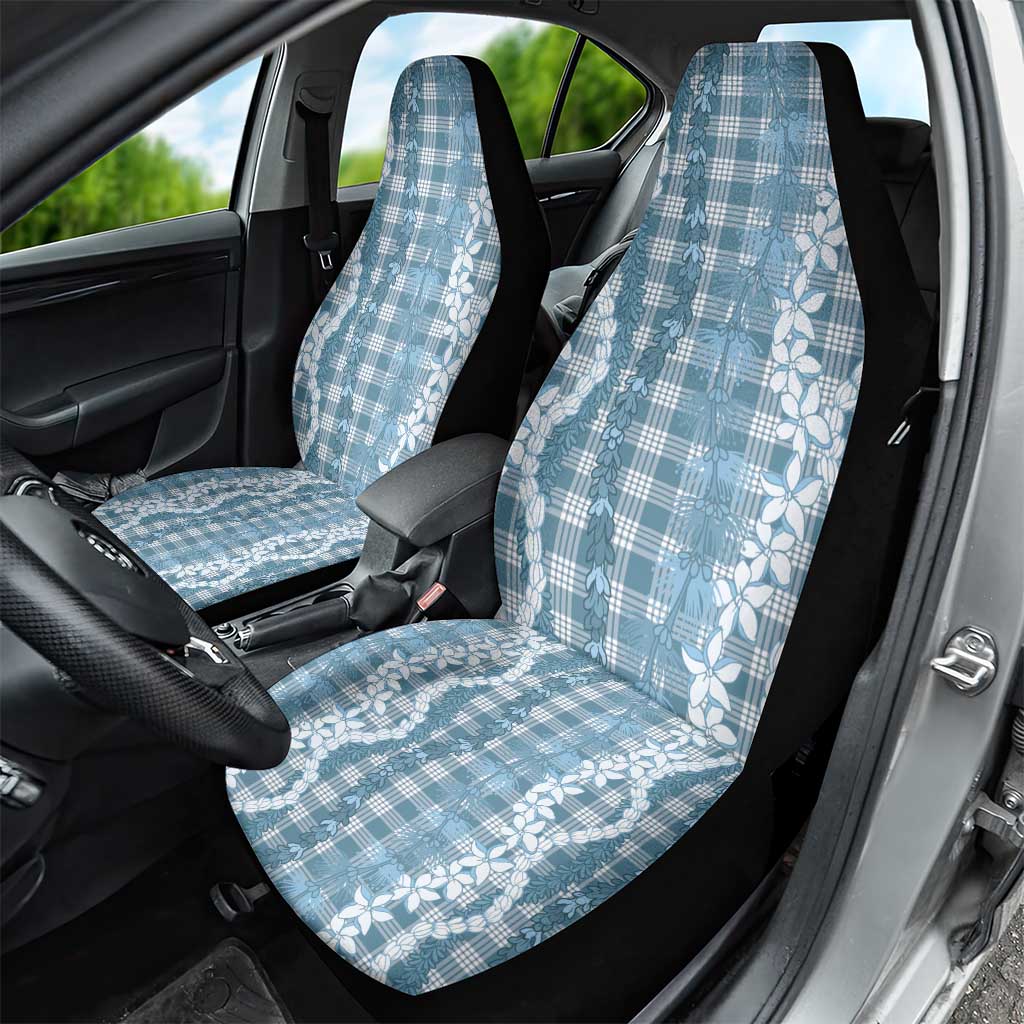 Hawaiian Ohia Lehua Lei Car Seat Cover Plaid Palaka Uliuli Omaomao Pattern - Polynesian Pride