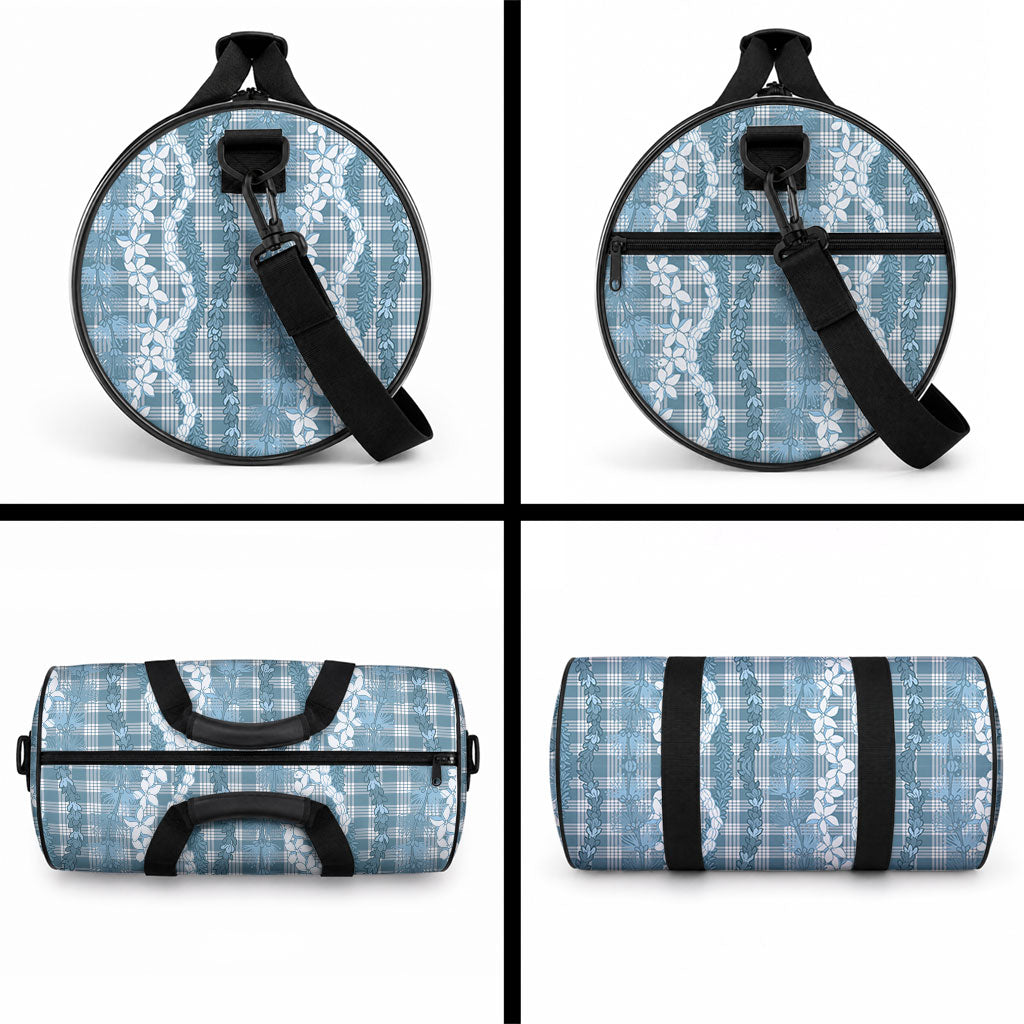 Hawaiian Ohia Lehua Lei Duffle Bag Plaid Palaka Uliuli Omaomao Pattern LT9 - Polynesian Pride