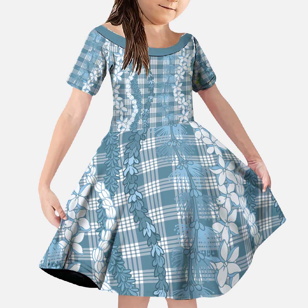 Hawaiian Ohia Lehua Lei Family Matching Long Sleeve Bodycon Dress and Hawaiian Shirt Plaid Palaka Uliuli Omaomao Pattern - Polynesian Pride