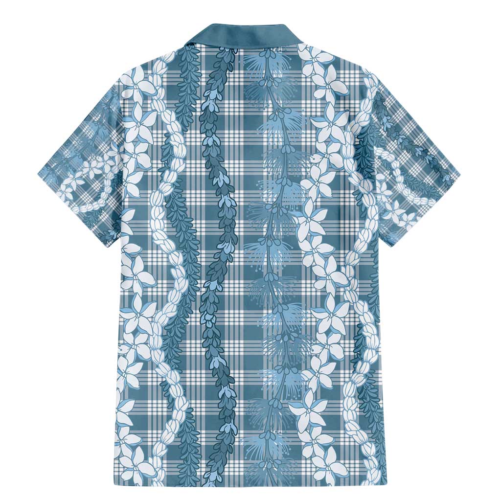Hawaiian Ohia Lehua Lei Family Matching Mermaid Dress and Hawaiian Shirt Plaid Palaka Uliuli Omaomao Pattern - Polynesian Pride